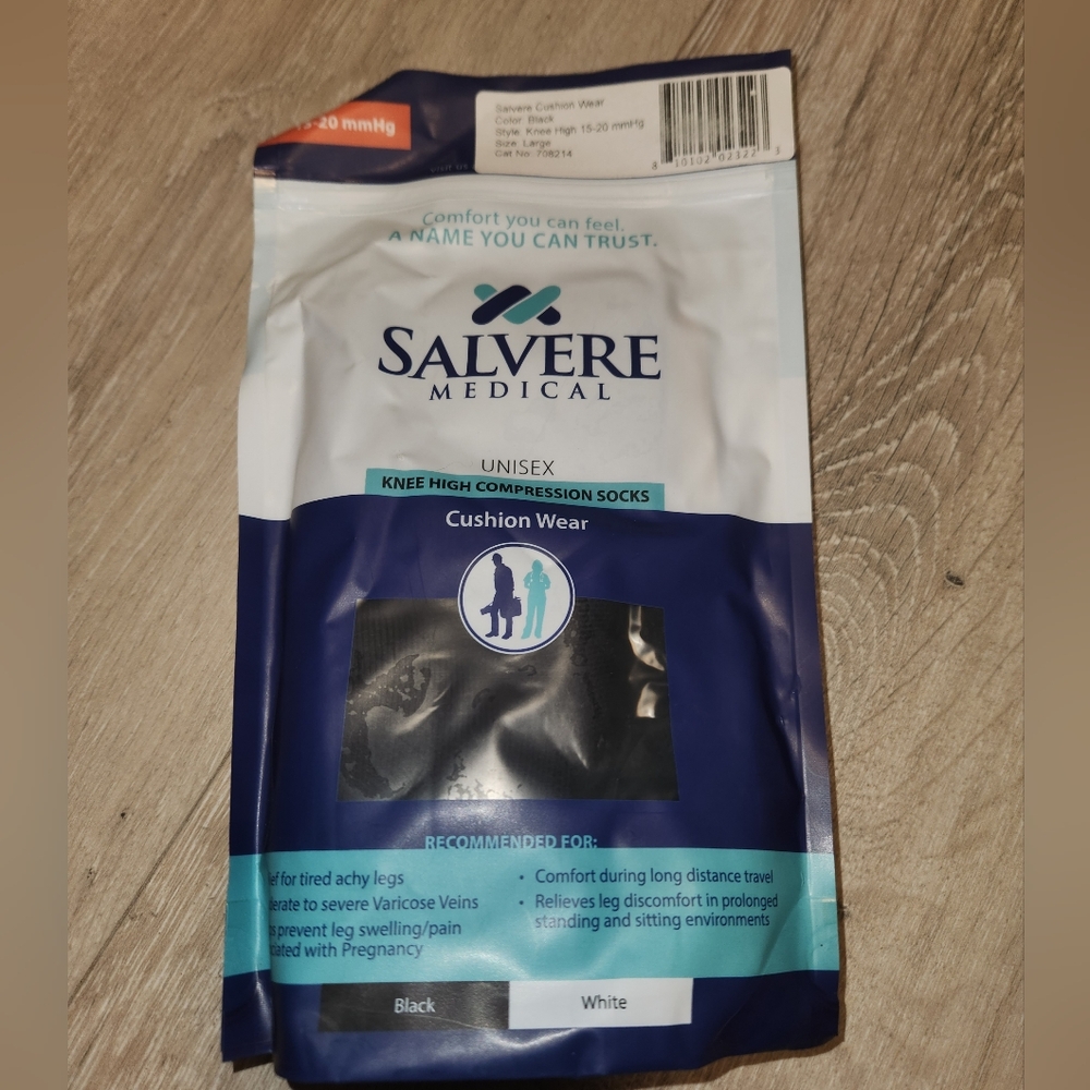 Salvere Medical Knee High  Compression Socks Black Size L